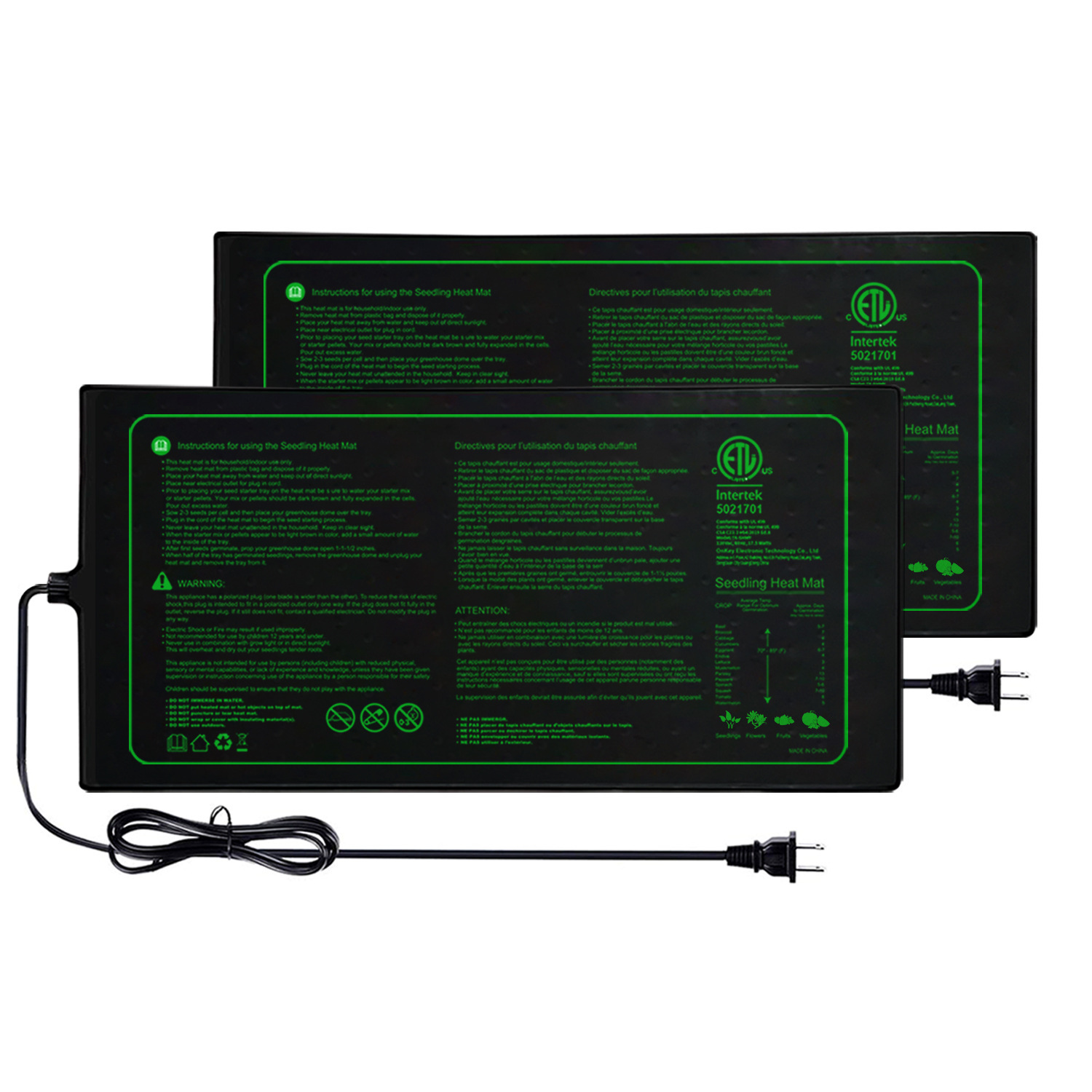 Seedling Heat Pad - Tapete de calor para mudas, dois