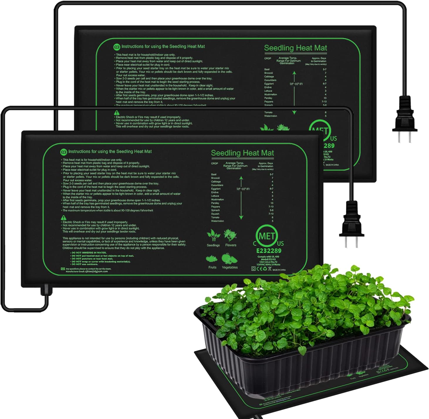 Seedling Heat Pad - Tapete de calor para mudas, 10/25/50cm,