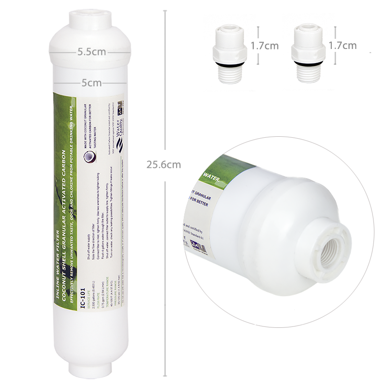 Coronwater Inline RO GAC Posfi - Carbon Filter Inline avaliação e preço